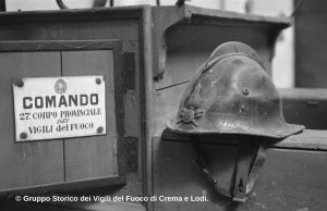 Fire helmet M38 produced by Società Anonima Bergomi